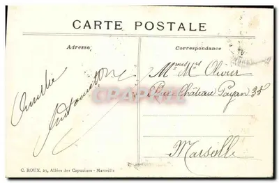 Rosa in mano — disegno di rosa — editore C. ROUX, 21 Allées des Capucines - Marsiglia — Verso