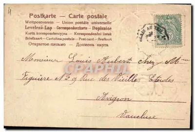 Christmas Card — birds and flowers — Postcard — Universal Postal Union — Back