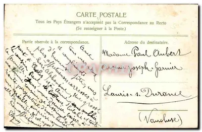 Arranjo de myosotis — Mil Boas Esperanças — Lembrança de Emma Ognè — 1904 — Verso