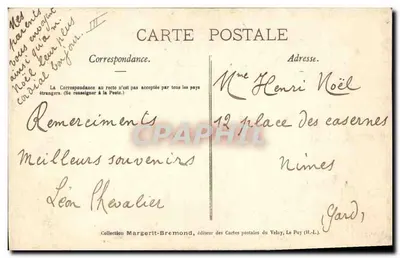 Dentelado do Puy — Coleção da Câmara Sindical — Torre Pannessac e Praça do Breuil — Verso