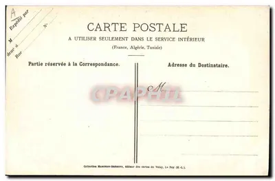 Dentelle du Puy — Coleção da Câmara Sindical — La Tour Pannessac e La Place du Breuil — Verso