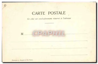 Mulher em vestido de renda — propaganda para Point d'Alençon — editor A. Bergeret e Cie, Nancy — Verso