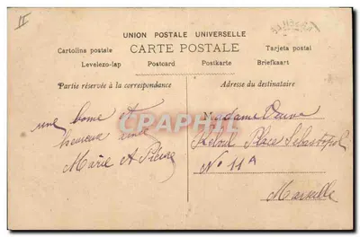 Mulher sentada em um banco — decoração de paisagem com leque — Revillager, Nantes, n°14-82 — Verso