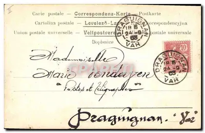 Kobieta w stroju scenicznym trzymająca parasol — Amicale Club de Colonne — Drasignan, 1908 — Rewers