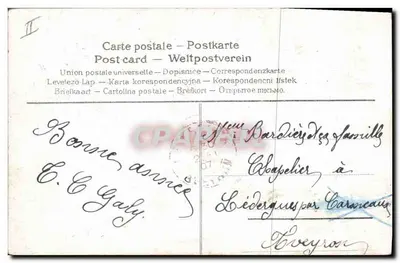 Violets et éventail — Meilleurs Vœux — Éditeur non visible, n° de série non lisible — Verso