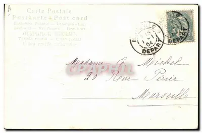 Bom Ano 1904 — decoração de violetas e trevo — Sophie Plancheard — Verso
