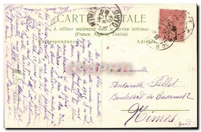 Bouquet di rose — Buon anno e felice anno 1905 — Cartolina postale francese — Verso