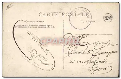 Cena pastoril com o ano 1908 — editor P. Modigliani, assinado A.N. — selo 5c — Verso
