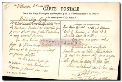 Arranjo de flores — 'N'em'oubliez pas' — J. C. Paris N° 1951 — Verso