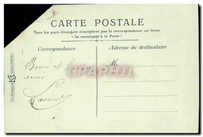 Pomba e rosas — Boa Ano — Carta postal decorativa — Verso