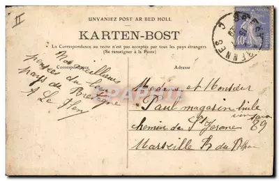 Coiffe do País de TREGUIER — TOUTE LA BRETAGNE — Cl. de Lespinasse n°532 — Verso