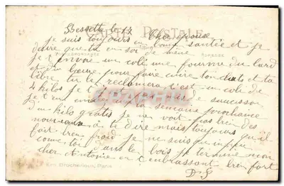 Goede wensen — vogel en nest — Émile Brocherieux, Parijs — Achterkant