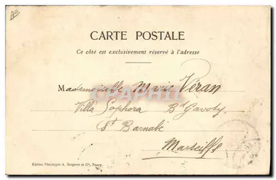 Femme en robe de dentelle — publicité pour 'Point d'Alenccon' — Édition Phototypie A. Bergeret et Cie, Nancy — Verso