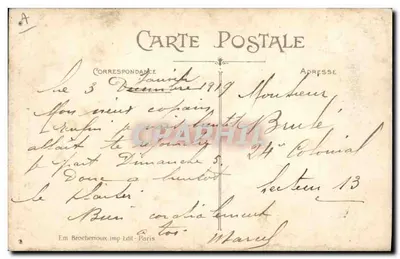 Końcówka zwana "Bourgogne" i Caen w pierwszej połowie XX wieku — La Normandie — Em Brochertoux, Wydawnictwo Edil - Paryż — Rewers