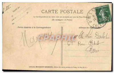 Dentelle de Craponne — Dentellière — editor Margerit-Bremond, n° 362 — Verso