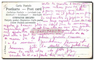 Twee handen die elkaar vasthouden — viooltjes — uitgever J.C. Paris n° 304 — Achterkant