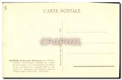 Barère (1755-1841) — Retrato — Braun & Cie, Imp. Édit. Paris — Verso