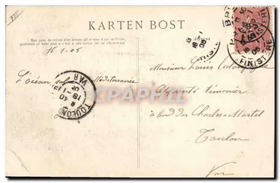 Stara pocztówka Folklore Młoda kobieta z Quimper — Rewers