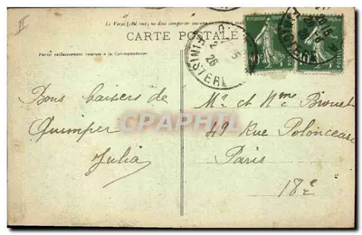 Jovem Menina de PONT-AVEN — Laurent-Nel, Rennes, n° 3584 — Verso