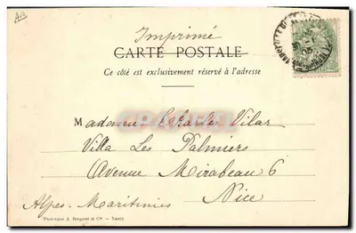 Dançarina em Marselha — So Jannvier 1903 — Valencienne — Verso