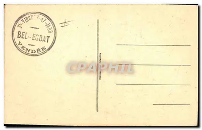 Bilhete postal antigo St Vincent sur Jard Quarto de Mr G Clemenceau — Verso