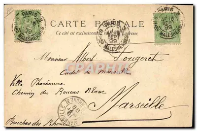 Jules Guérin — retrato de um homem com casaco e chapéu — Jules Guérin, Paris — Verso