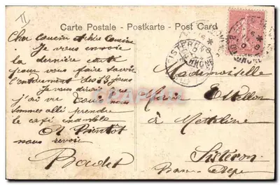 Duas dançarinas em trajes folclóricos — cena florestal — editor ATEROCO CERNO, n°1 — Verso