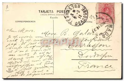 Corrida de touros — El paseo — Union Postal Universal, n°40 — Verso