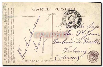 Bilhete postal antigo Militaria LVC Belgas em emboscada no Yser — Verso