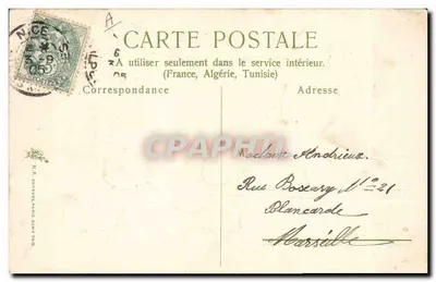 Menina com cabelos cacheados — flores e mensagem de amizade — editor K. F. Boreaux Paris — Verso