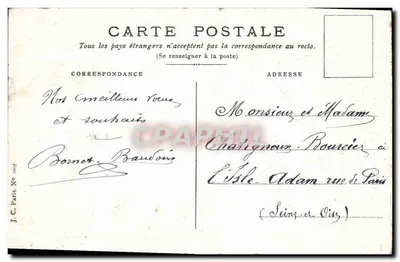 Dwa ptaki na drzewie — J.C. Paris, nr 1602 — Rewers