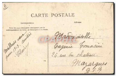 A Normandia — Tipos e Trajes. Uma Lição de Tricô — La C.P.A. n°84 — Verso