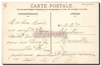 La Margarita del 1° de abril — tarjeta postal humorística con foto de mujer y peces — editor Langages, n° II — Reverso
