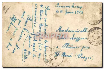 Bilhete postal antigo Fantasia O idioma das flores — Verso