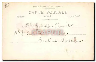 Jovem mulher com guarda-chuva — P.L. — Depositado — selo 10c República Francesa — Verso