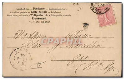 Kobiety i dzieci w dekoracyjnym ramie — wydawca Lévelez-Îap, nr serii 04 — Rewers