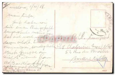 Bilhete postal antigo Corrida Course de Taureaux Banderillas — Verso