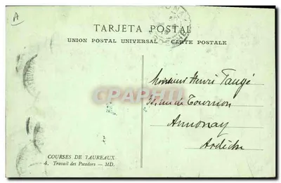 Corrida de touros — 4. Suerte de varas - MD. — República Francesa — Verso