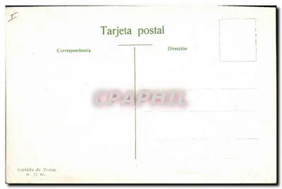 Śmierć byka — Mort du taureau — Corrida de Toros n. 71 m. — Rewers