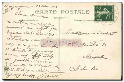 Infanterie — Exercice de pointage au chevalet — L.V. & Cie, n° 3599 — Verso