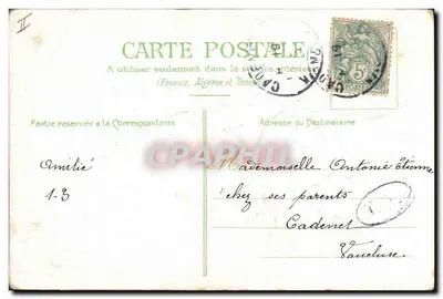 Flores de rosa — Vœux sincères — Carte postale française — Verso