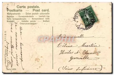 Casa con rueda de agua — decorado de houx — editor 'Printed in Germany' n° 1620 — Reverso