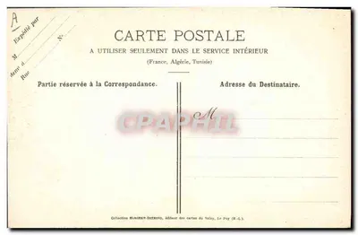 La Vallée d'Aiguilhe — panoramische weergave — Dentelle du Puy, Collectie Magenrit-Hemond — Achterkant