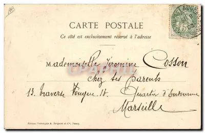 Mujer en vestido con motivos — encaje — Les Dentelles du Puy — Reverso