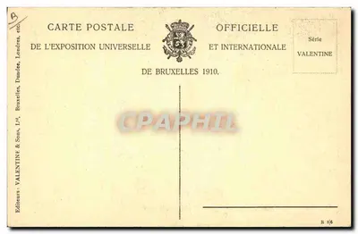 Atelier di sarte — Esposizione di Bruxelles 1910 — Editore Valentine, Serie Valentine — Verso