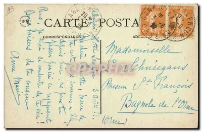 Tricô de Alençon — Modelo Huignard — Carta postal — Verso