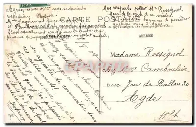 Język znaku pocztowego — Miłośnicy w sercu — M. F. Paris — Rewers