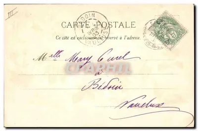 Linguagem das flores — Carta postal ilustrada — Editor desconhecido, n° 9001 — Verso