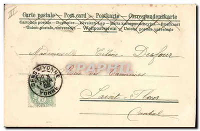 Bilhete postal antigo Fantasia O idioma das Flores — Verso