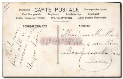 Korespondencja miłosna — dekoracyjna kartka pocztowa z portretami i kwiatami — Wydawca: Union Postale Universelle — Rewers